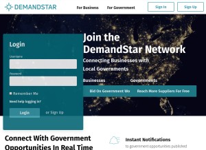 How demandstar.com looks like on a tablet such as an iPad.