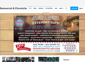 How democratandchronicle.com looks like on a tablet such as an iPad.