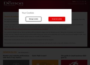 How demon.net looks like on a tablet such as an iPad.