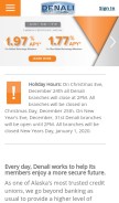 How denalifcu.org looks like on a mobile device such as an iPhone.