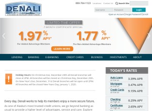 How denalifcu.org looks like on a tablet such as an iPad.