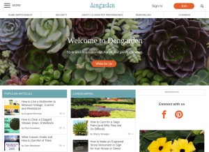How dengarden.com looks like on a tablet such as an iPad.
