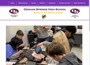 How denhamspringshs.org looks like on a tablet such as an iPad.