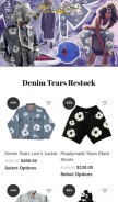 How denimtears.us looks like on a mobile device such as an iPhone.