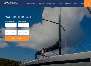 How denisonyachtsales.com looks like on a tablet such as an iPad.