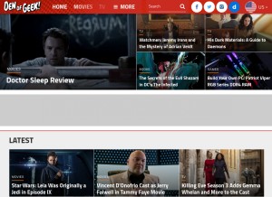 How denofgeek.com looks like on a tablet such as an iPad.