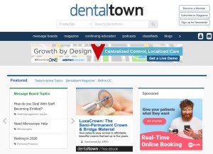 How dentaltown.com looks like on a tablet such as an iPad.
