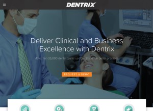 How dentrix.com looks like on a tablet such as an iPad.