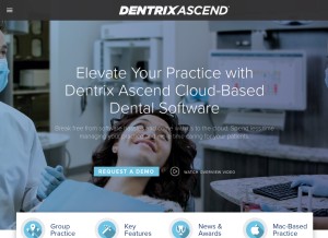 How dentrixascend.com looks like on a tablet such as an iPad.