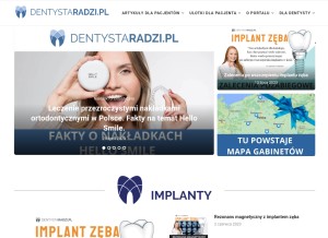 How dentystaradzi.pl looks like on a tablet such as an iPad.