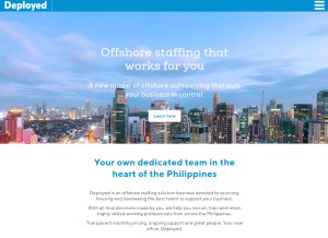 How deployedstaff.com looks like on a tablet such as an iPad.