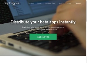 How deploygate.com looks like on a tablet such as an iPad.