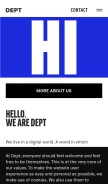 How deptagency.com looks like on a mobile device such as an iPhone.