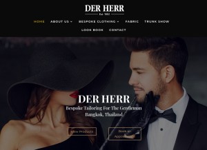 How derherr.com looks like on a tablet such as an iPad.