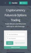 How deribit.com looks like on a mobile device such as an iPhone.