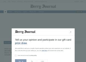 How derryjournal.com looks like on a tablet such as an iPad.