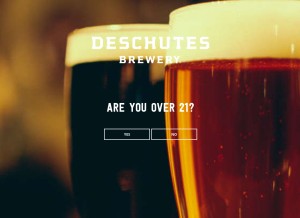 How deschutesbrewery.com looks like on a tablet such as an iPad.