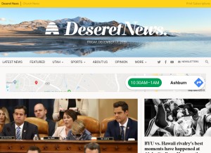How deseret.com looks like on a tablet such as an iPad.