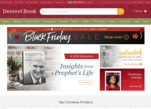 How deseretbook.com looks like on a tablet such as an iPad.