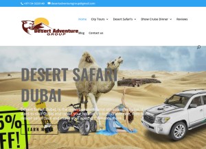 How desertadventuregroup.com looks like on a tablet such as an iPad.