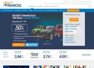 How desertfinancial.com looks like on a tablet such as an iPad.