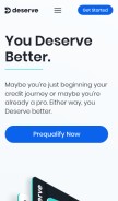 How deserve.com looks like on a mobile device such as an iPhone.
