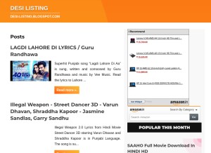 How desi-listing.blogspot.com looks like on a tablet such as an iPad.