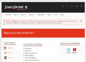 How desi-serials.net looks like on a tablet such as an iPad.