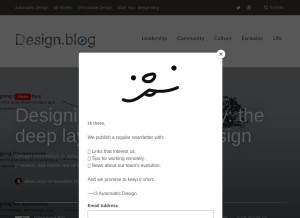 How design.blog looks like on a tablet such as an iPad.