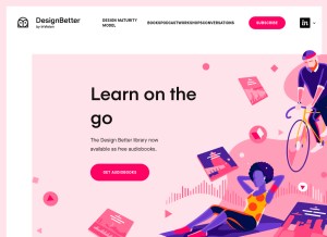 How designbetter.co looks like on a tablet such as an iPad.