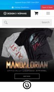 How designbyhumans.com looks like on a mobile device such as an iPhone.