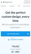 How designcrowd.com looks like on a mobile device such as an iPhone.