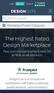 How designcuts.com looks like on a mobile device such as an iPhone.
