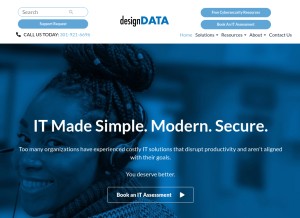 How designdata.com looks like on a tablet such as an iPad.