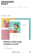 How designer-daily.com looks like on a mobile device such as an iPhone.