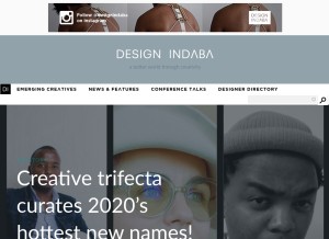 How designindaba.com looks like on a tablet such as an iPad.