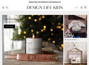 How designlifekids.com looks like on a tablet such as an iPad.
