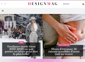 How designmag.fr looks like on a tablet such as an iPad.