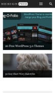 How designpress.com looks like on a mobile device such as an iPhone.