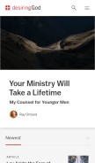 How desiringgod.org looks like on a mobile device such as an iPhone.