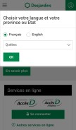 How desjardins.com looks like on a mobile device such as an iPhone.
