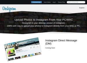 How deskgram.net looks like on a tablet such as an iPad.