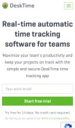 How desktime.com looks like on a mobile device such as an iPhone.