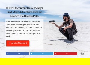 How desktodirtbag.com looks like on a tablet such as an iPad.