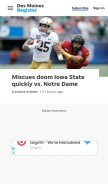 How desmoinesregister.com looks like on a mobile device such as an iPhone.