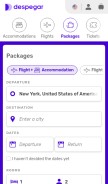 How despegar.com looks like on a mobile device such as an iPhone.