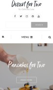 How dessertfortwo.com looks like on a mobile device such as an iPhone.