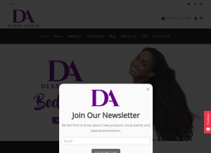 How dessyadoyehair.com looks like on a tablet such as an iPad.