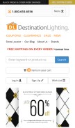 How destinationlighting.com looks like on a mobile device such as an iPhone.