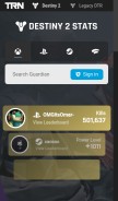 How destinytracker.com looks like on a mobile device such as an iPhone.